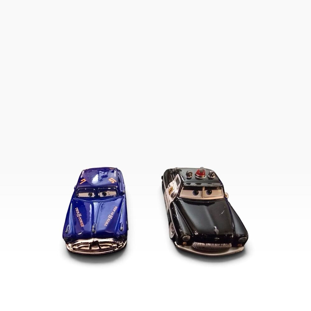 Disney Pixar Cars Hudson Hornet And Sheriff   Movie Characters Cars 1 Original